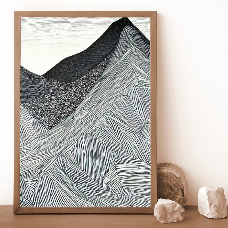 Buy Mountain Range Wall Art Print Home Decor Abstract Wall Online in
