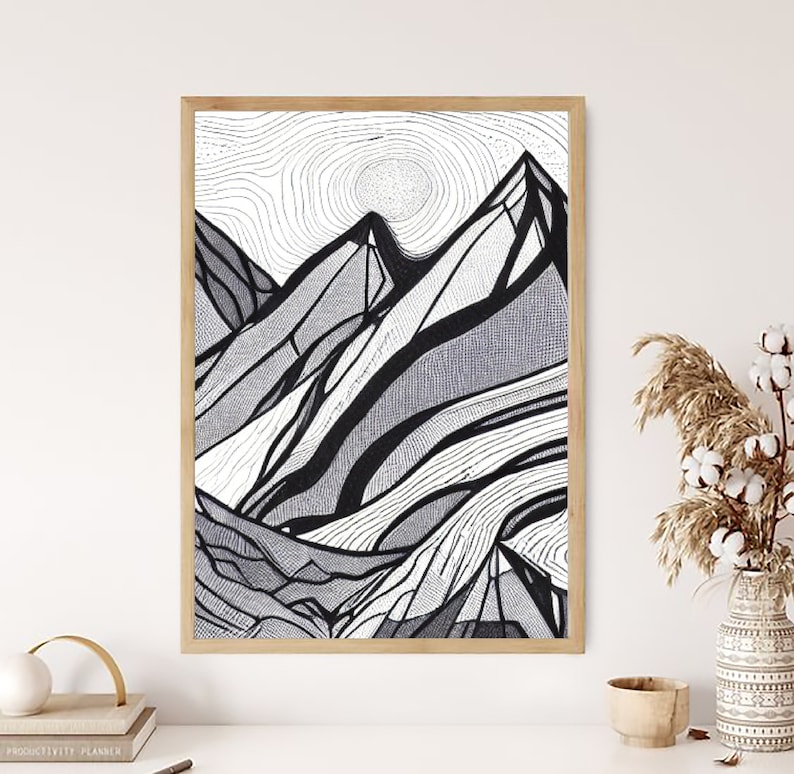 Buy Mountain Range Wall Art Print Home Decor Abstract Wall Online in