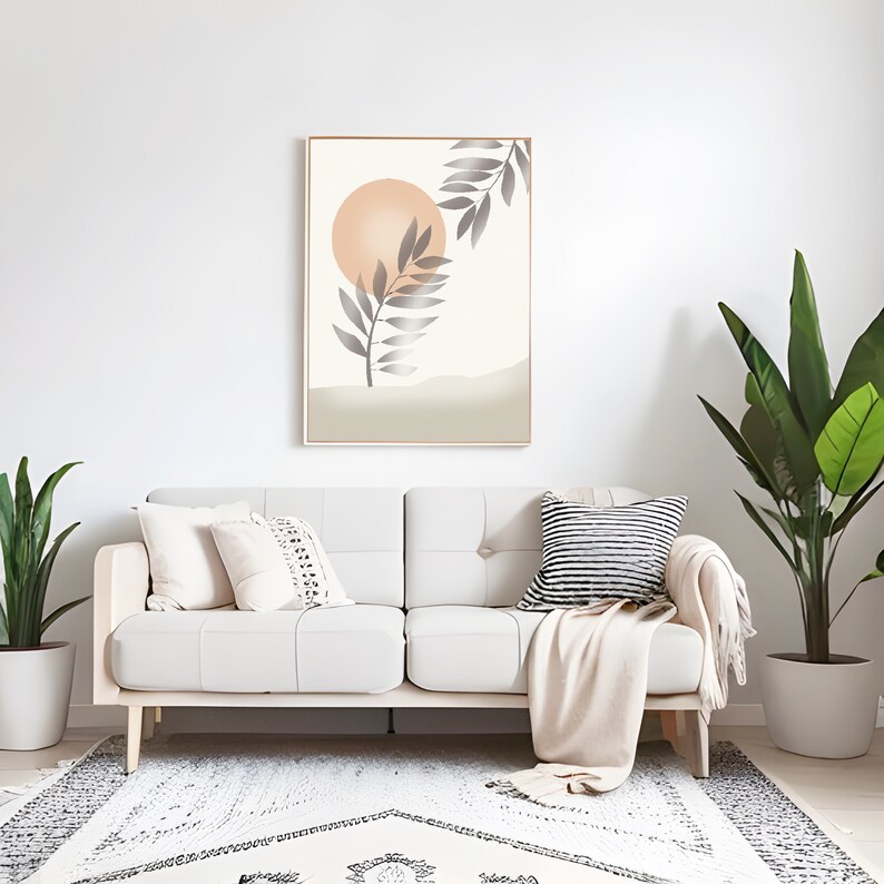 Buy Boho Abstract Wall Art Print modern Boho Leaf Wall Art Boho Online ...