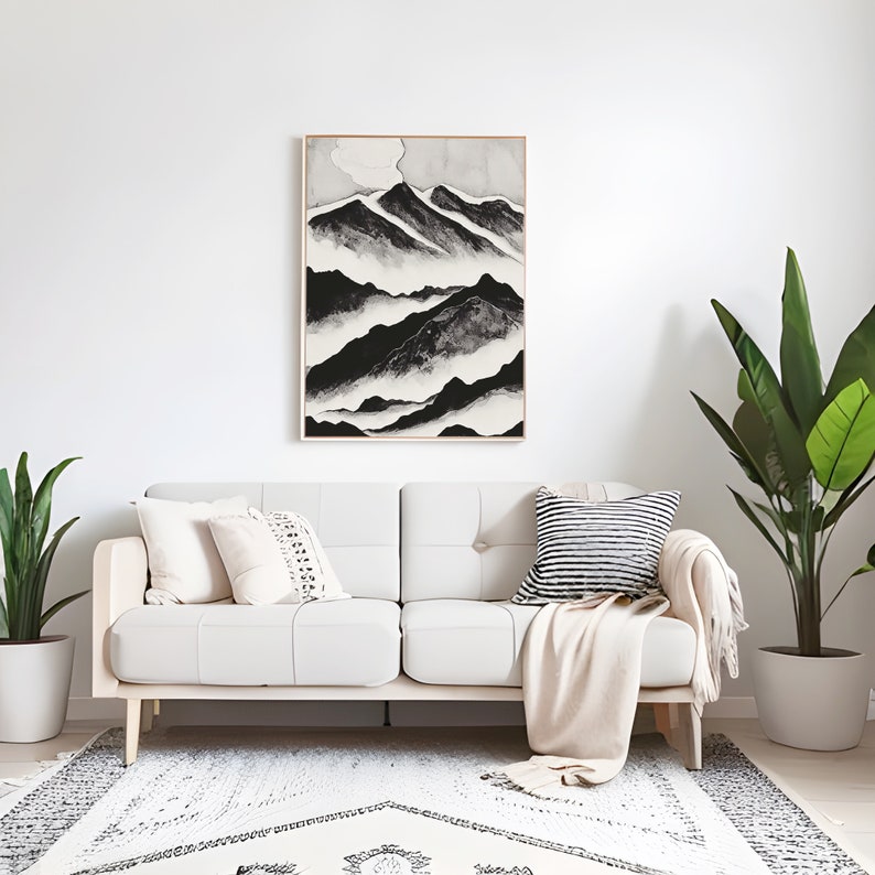 Buy Mountain Range Wall Art Print Home Decor Abstract Wall Online in