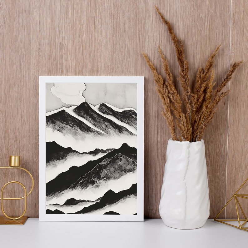 Buy Mountain Range Wall Art Print Home Decor Abstract Wall Online in