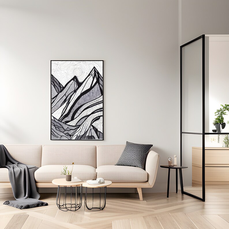 Buy Mountain Range Wall Art Print Home Decor Abstract Wall Online in