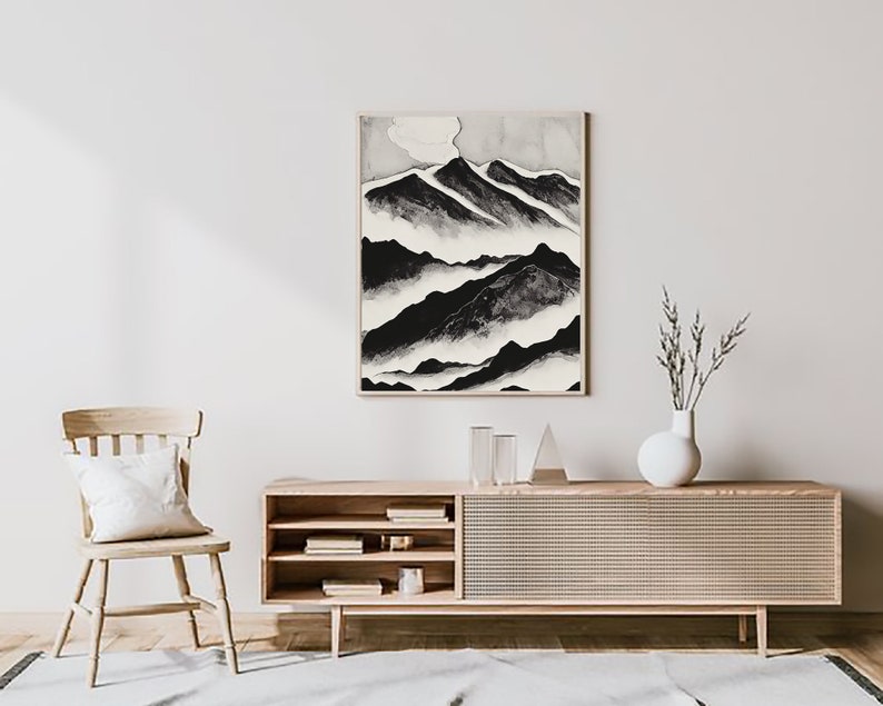 Buy Mountain Range Wall Art Print Home Decor Abstract Wall Online in