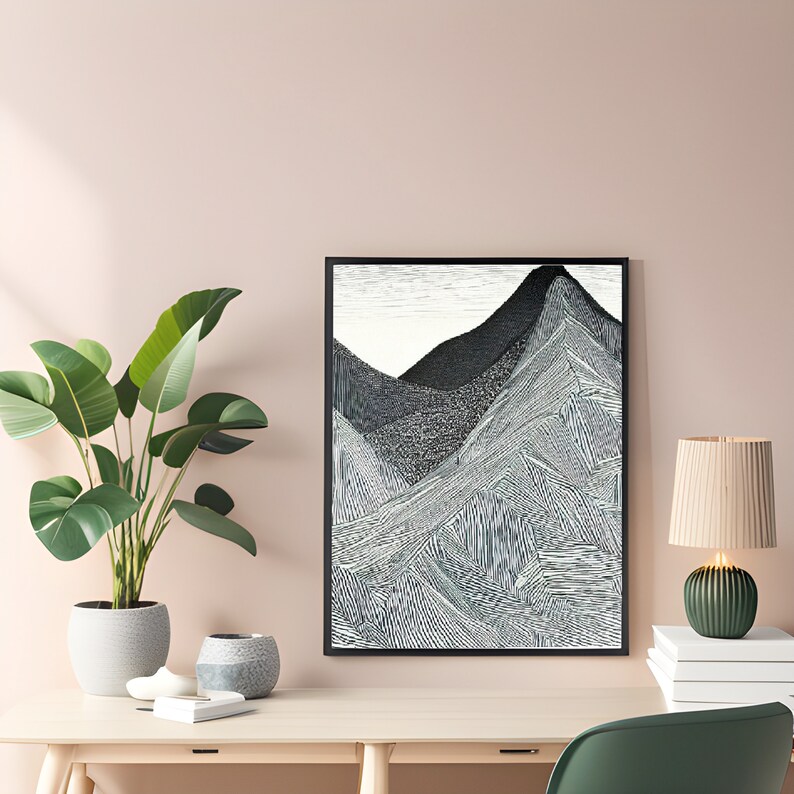 Buy Mountain Range Wall Art Print Home Decor Abstract Wall Online in