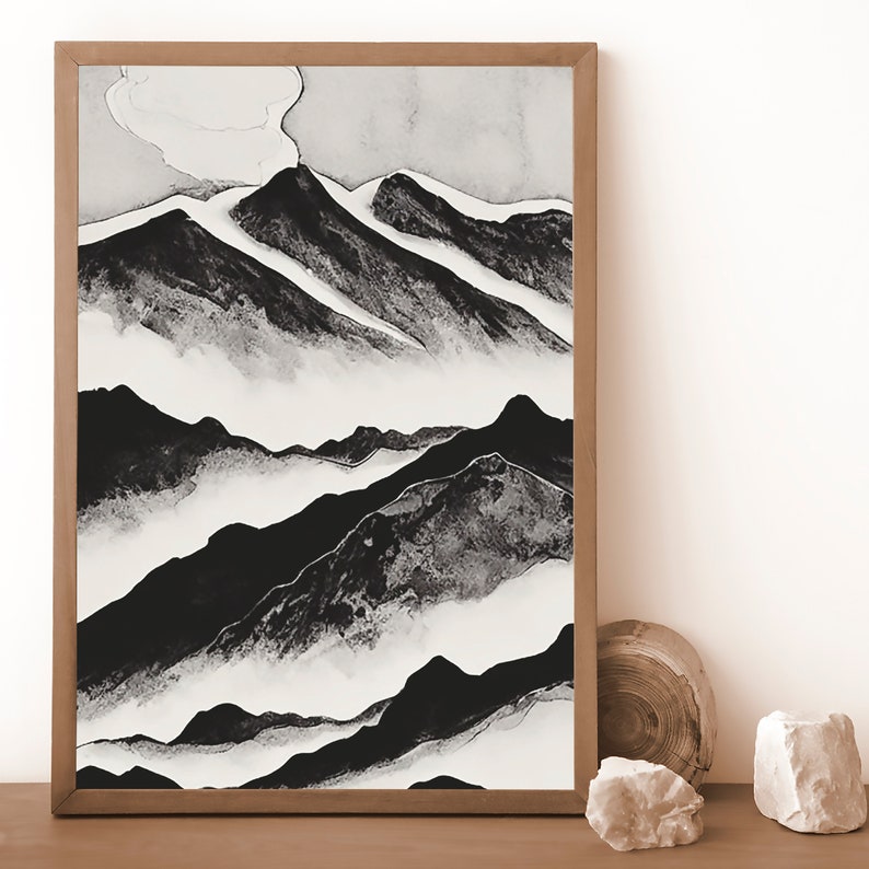 Buy Mountain Range Wall Art Print Home Decor Abstract Wall Online in