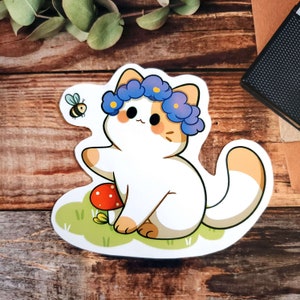 Kawaii Cat Glossy Vinyl Sticker - Stickers - Bee