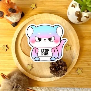 Schattige otter glanzende vinylsticker, stickers, otter, dierensticker, zeedier