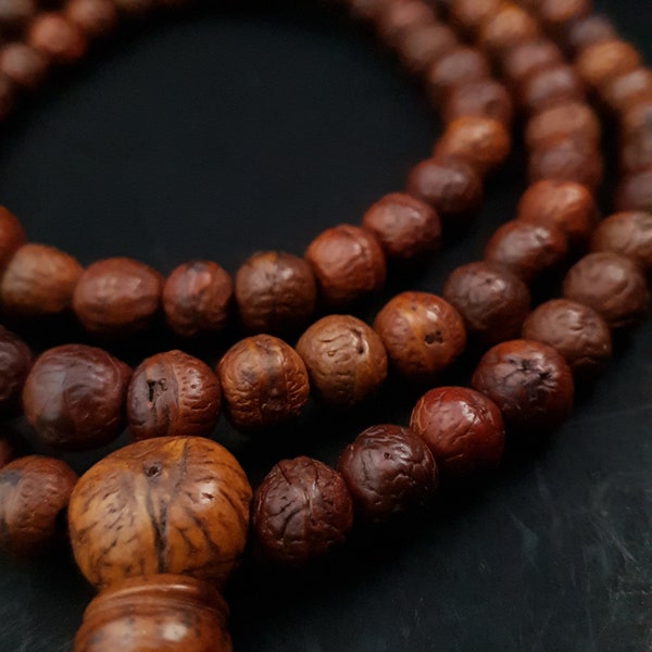 Bodhi Mala, Tibetisches antikes Bodhicitta, Kapala Mala, Dzi Perlen, antike Koralle, Tibet Türkis, Vajra, Buddha, Buddhist, Gebetskette