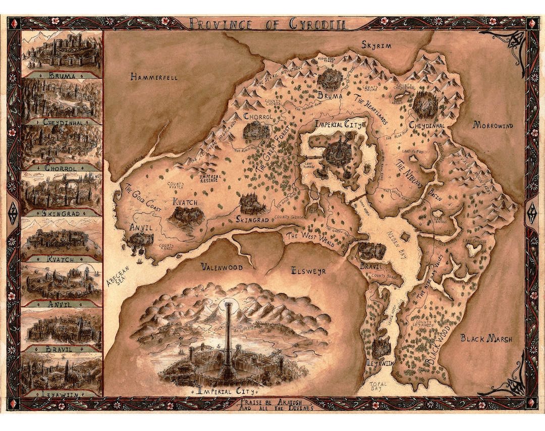 シロディールの地図（TES IV: オブリビオン） - Etsy 日本