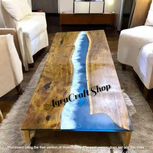 Ocean Wave Epoxy River Eettafelblad Handgemaakte keukenplaat Meubels Natuurlijk acaciahout Live Edge Aanrecht en interieurdecors