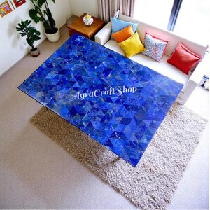 Tablero de lapislázuli hecho a mano: Centro de mesa de cristal curativo Arts Healing