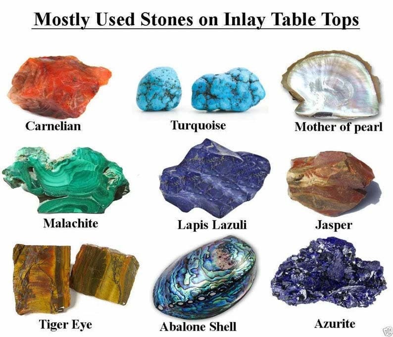 Octagon White Marble Center Table Top Handmade Semi Precious Inlay
