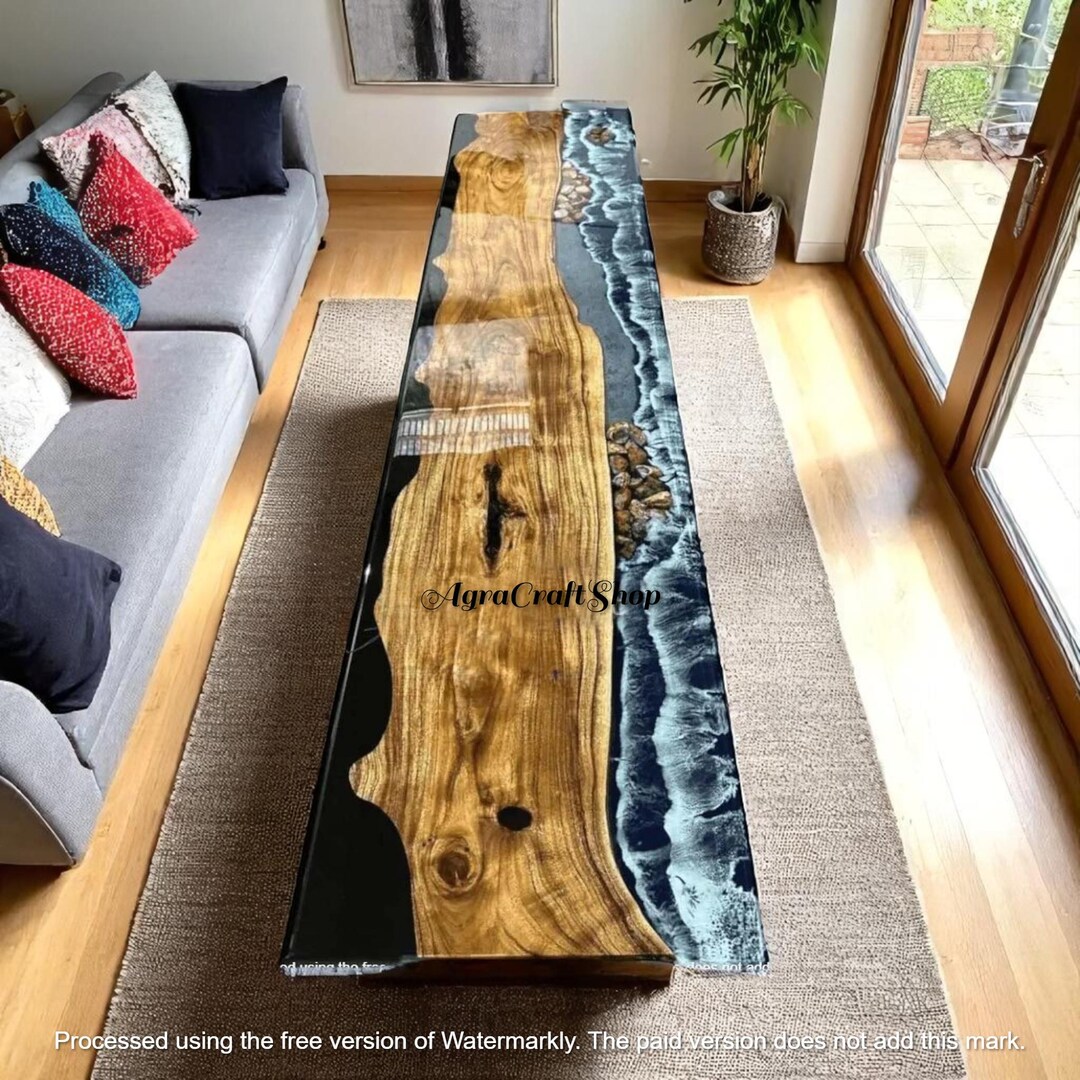 Ocean Table | Epoxy Resin Dining Table | Ocean Art Hotel and Cafe Side ...