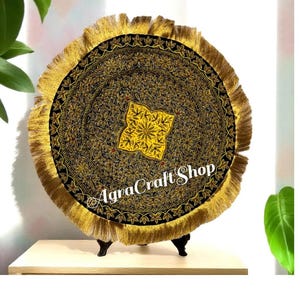 Zardozi Jewel Carpet Wall Hanging: Hand Embroidered Velvet Tapestry