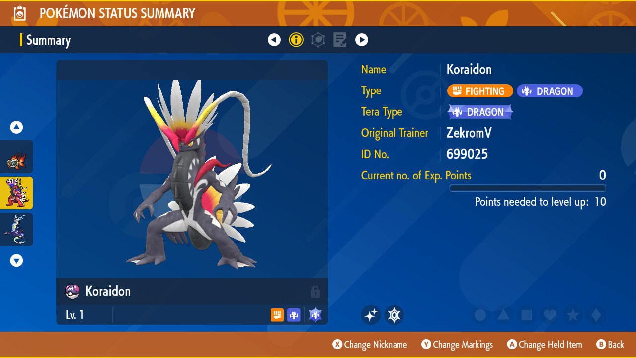 Level One Pokemon 6IV Level 1 Pokemon Scarlet and Violet SHINY Koraidon FREE Masterball ...