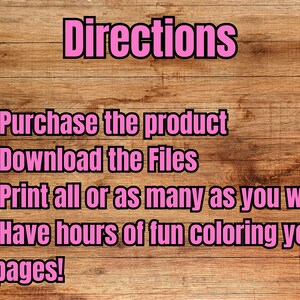 Puede incluir: Instrucciones para un libro para colorear imprimible: Compra el producto, descarga los archivos, imprime tantas p&aacute;ginas como quieras y divi&eacute;rtete coloreando.