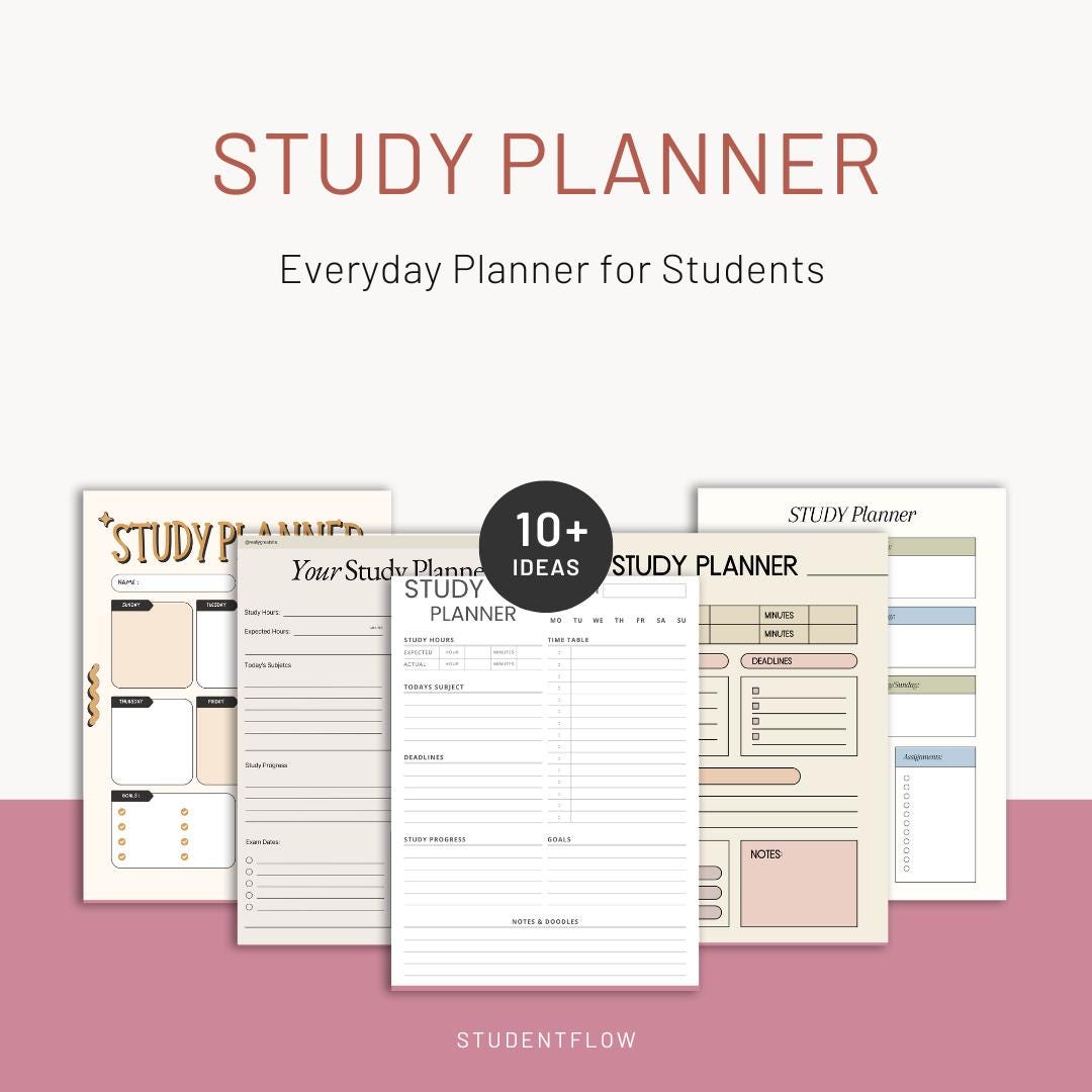 Weekly Study Planner – A4 Printable PDF for Students | Instant Download ...