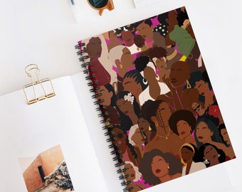 Black Girls Rock Spiral Notebook, Black Girl Aesthetic Notebook