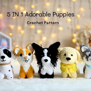 Crochet Puppy Pattern: 5-in-1 Dog Breeds Amigurumi (PDF Pattern)