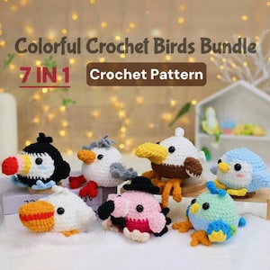 Crochet Birds Amigurumi Pattern: Colorful Bird Bundle (PDF Pattern)
