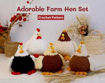 Crochet Hen Amigurumi Pattern: Farm Animal Set (PDF Pattern)