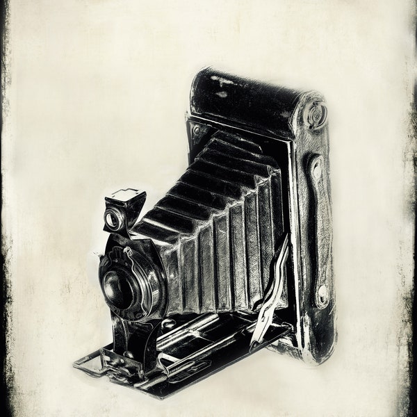 Antique Camera Digital Print, Kodak Brownie 1916 print, Vintage Camera Print, Home Decor, Gift for Photographer, Old Camera Print,