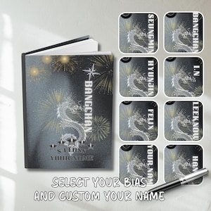 Custom StrayKids 5 Star Hardcover Journal/Spiral Notebook, Personalized Name Planner Diary, SKZ STAY Gift Felix Bang Chan I.N Lee Know Han