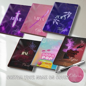 Anpassad Kpop Trio Hunter-inspirerad inbunden journal/spiral anteckningsbok, personlig namnplanerare dagbok memo, Rumi Mira Zoey Demon Sajaboys Jinu