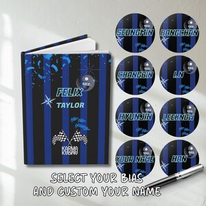 Benutzerdefinierte StrayKids Karma inspiriert Hardcover Journal EU, personalisierter Name Planer Memo Tagebuch, SKZ STAY Geschenk Seungmin Changbin Hyunjin Felix Han