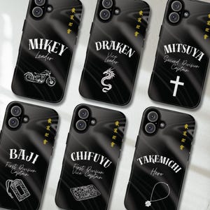 Tokyo Rev Anime Inspired Dual-layer Tough Phonecase for iPhone Samsung, TKO Manji Revenger Toman Mikey Draken Baji Chifuyu Mitsuya Takemichi