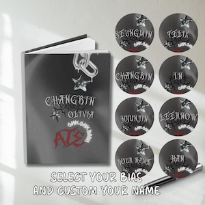 Custom StrayKids ATE Hardcover Journal/Spiral Notebook, Personalized Name Planner Diary,SKZ STAY Gift Felix Bang Chan I.N Lee Know Han