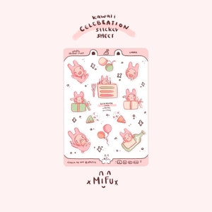 Cute Sticker Sheets| Cute Stickers | Celebration Stickers | Planner Stickers | Kawaii Sticker Sheet | Birthday Sticker Sheet| Stickers