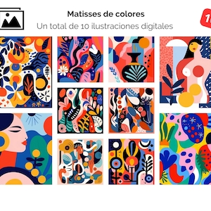 10 Colorful Matisses for decoration, digital illustrations perfect for the home