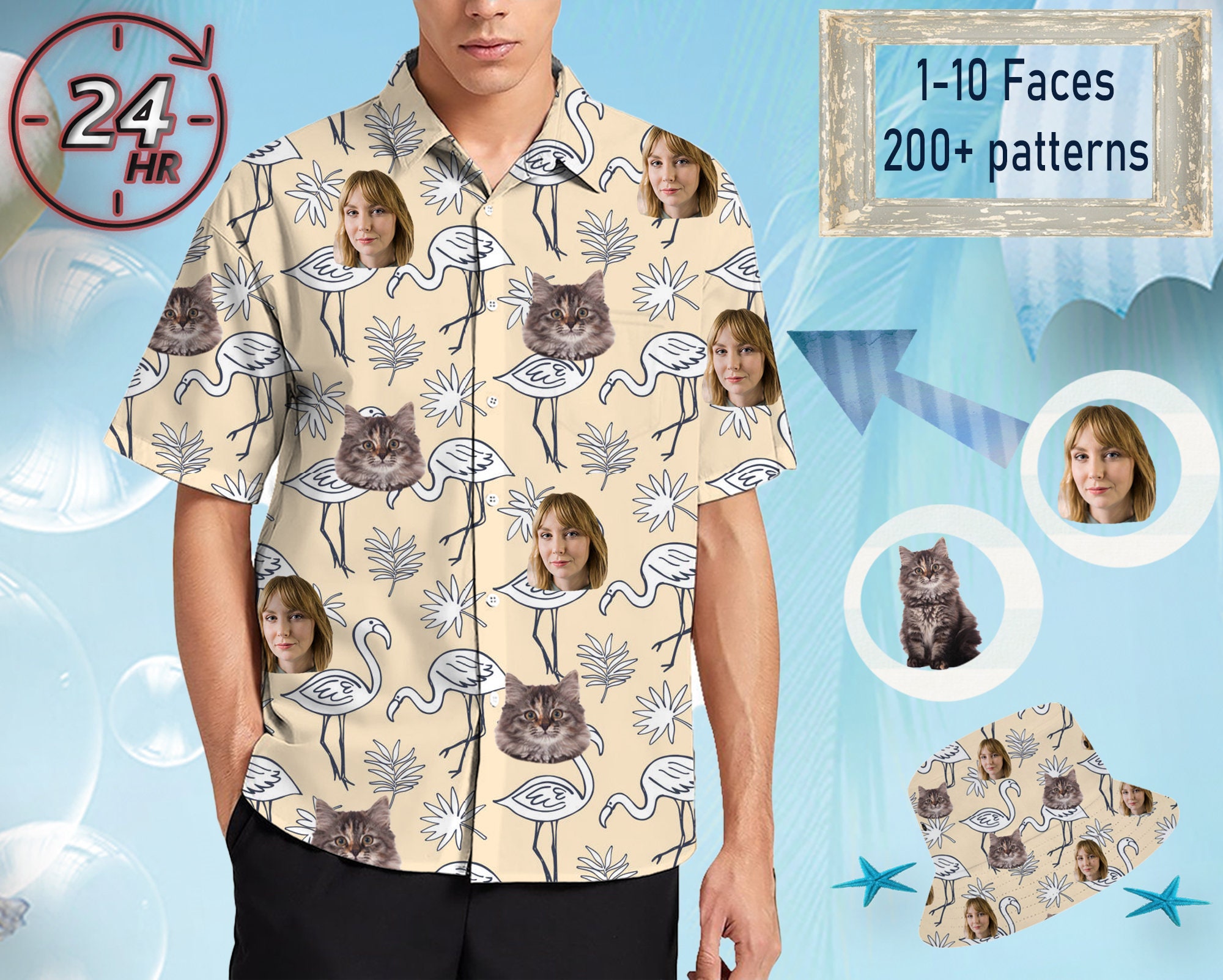 Discover Benutzerdefinierte Gesicht Hawaiian Shirt