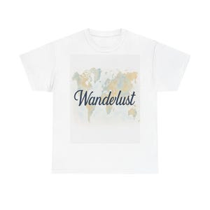 Reiseinspiriertes Fernweh-T-Shirt | Abenteuer Shirt, Geschenke für Reisende, Unisex Baumwoll-Shirt, erkunden Bekleidung, Weltkarte T-Shirt