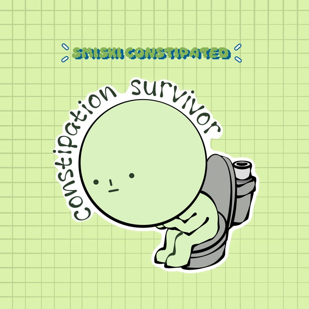 Smiski Funny Constipated Survivor Sticker | Die Cut Sticker ...