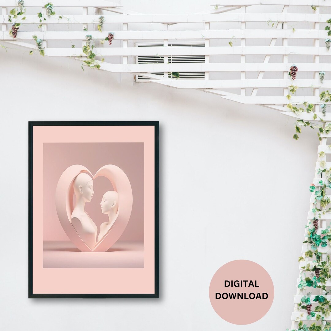 Minimalistic Love Wall Art-elegant Design With Simple Lines and Subtle