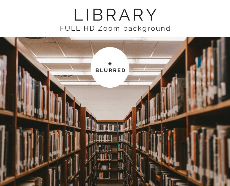 Library Background Bookshelf Zoom Virtual Background Etsy