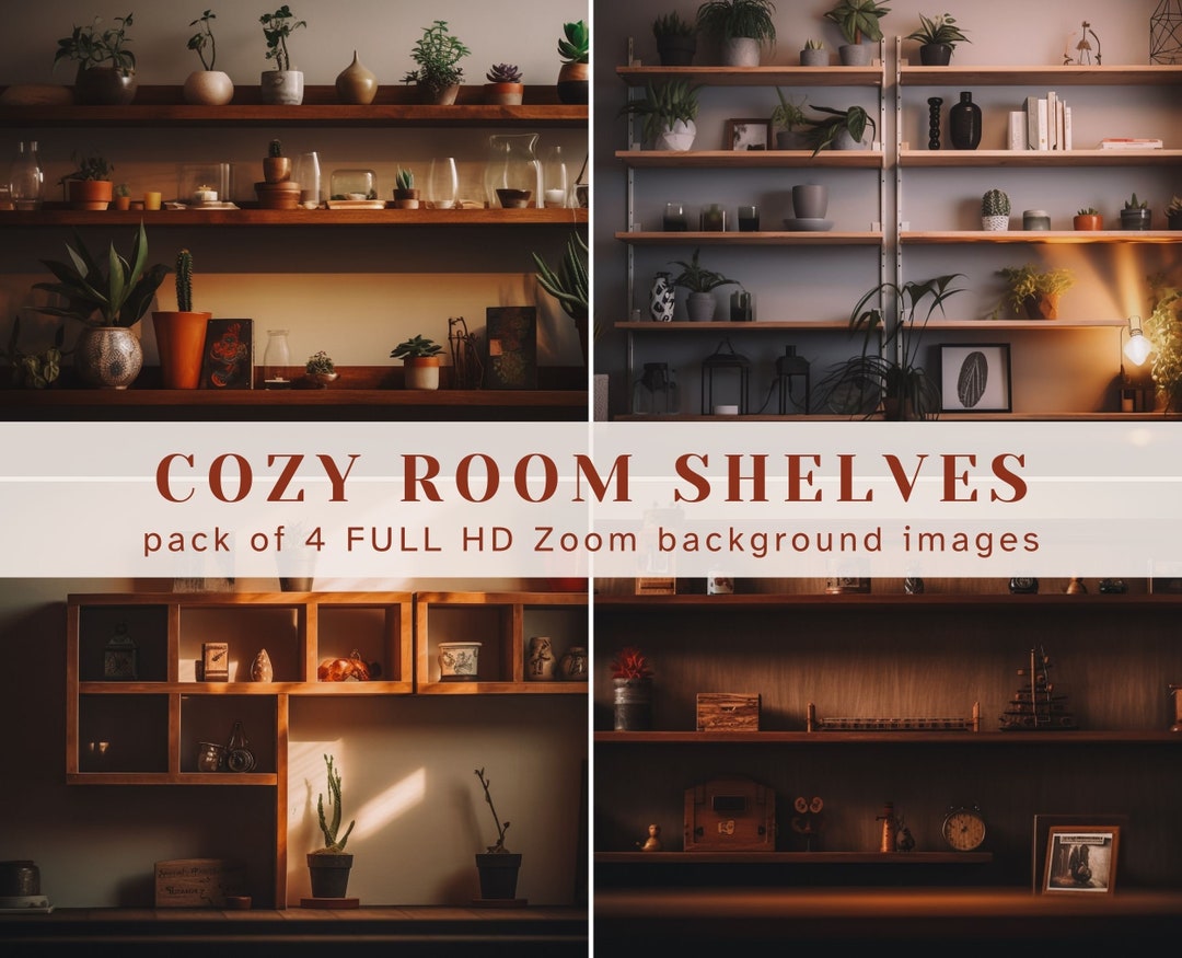 Bookshelf Background Zoom Virtual Background Digital Etsy