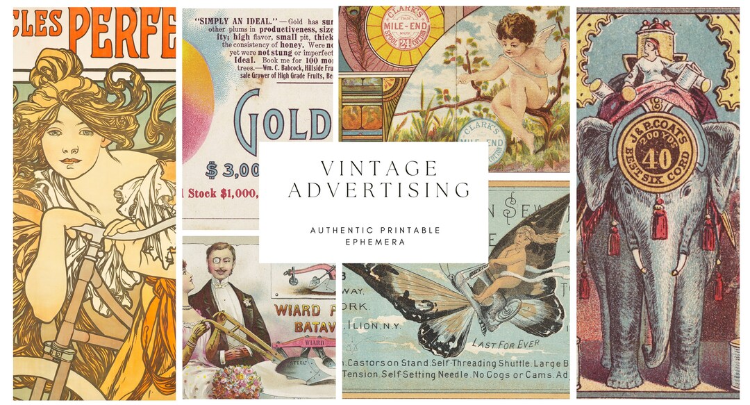 Vintage Advertising Printable Ephemera / Digital Ephemera / Scrapbook ...