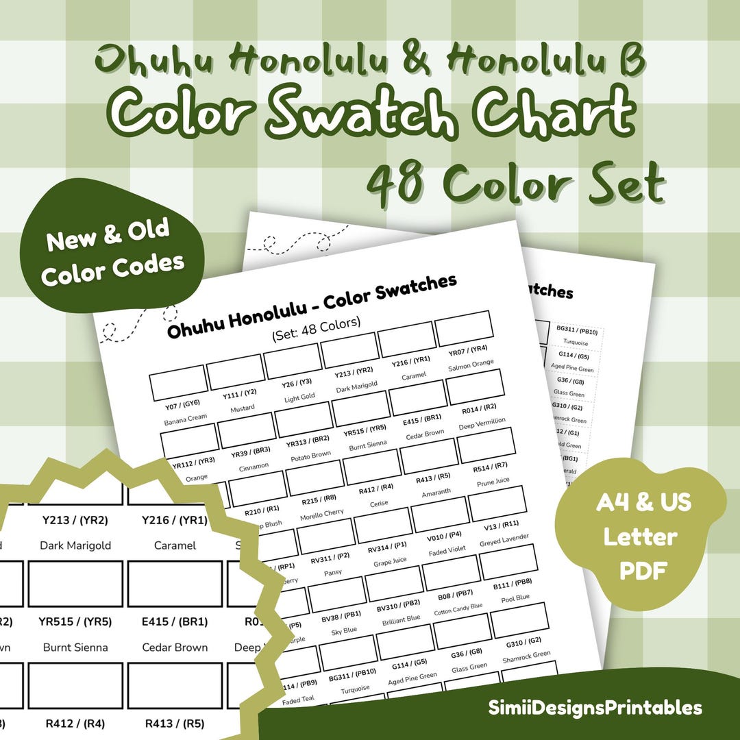 Ohuhu Honolulu 48 Color Swatch Chart | New & Old Codes (digital ...