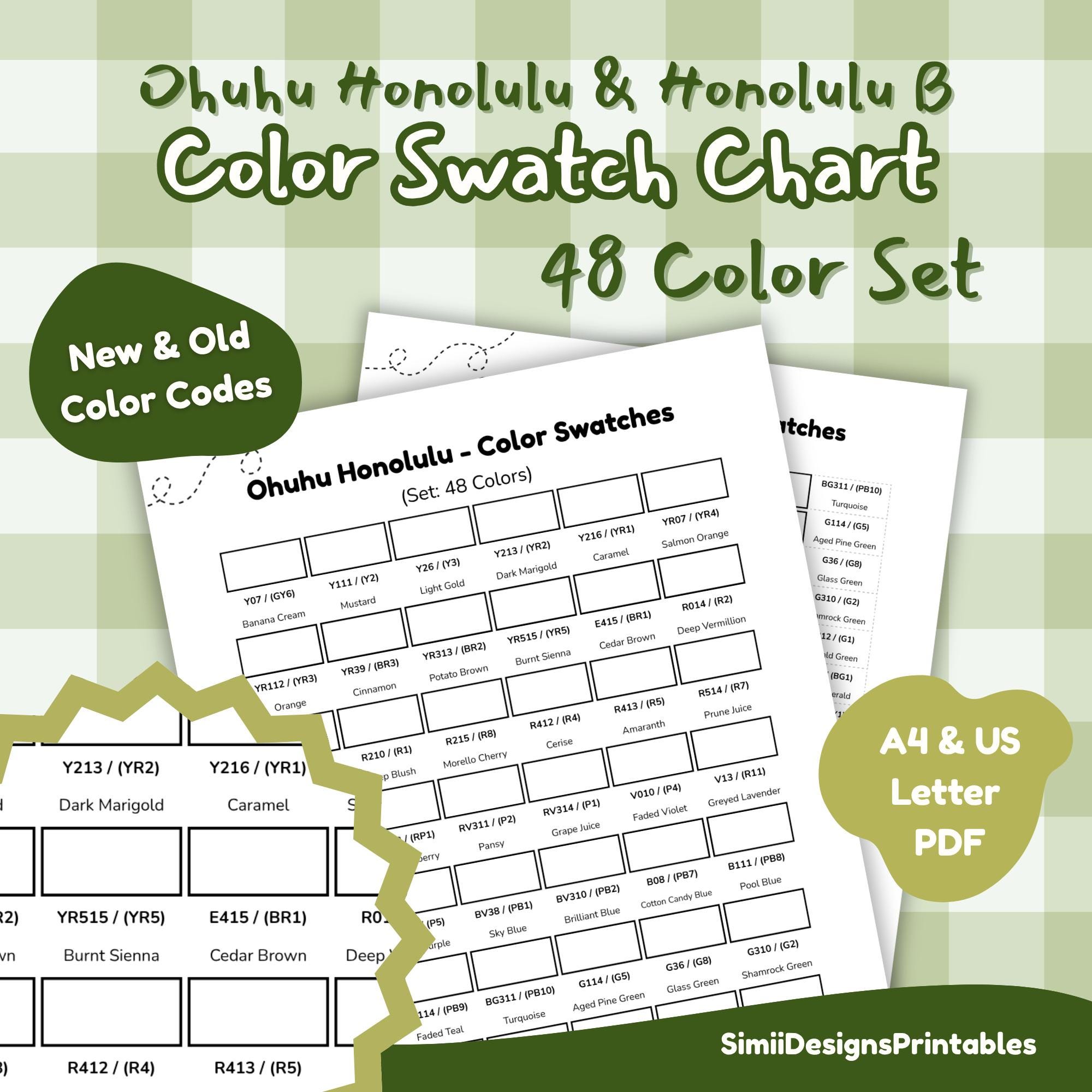 Ohuhu Honolulu 48 Color Swatch Chart | New & Old Codes (digital ...