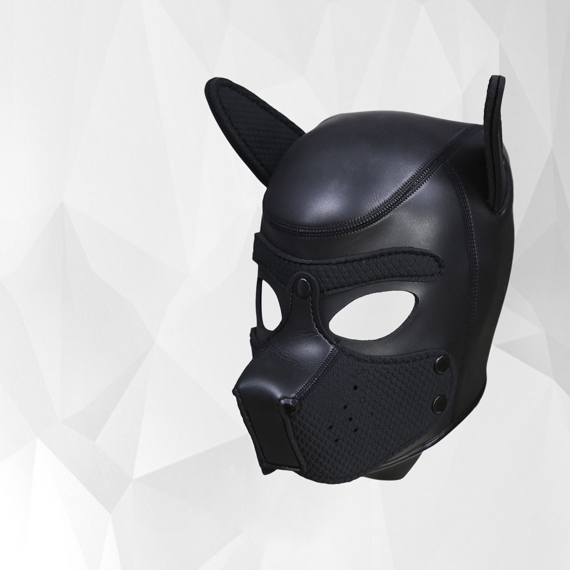 Black Dog Head Mask Cosplay Hood Mask Fetish Costume BDSM Submissive