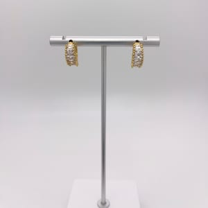 Baguette Huggie Hoop Earrings | Gold Filled CZ Earrings | Minimalist Jewelry