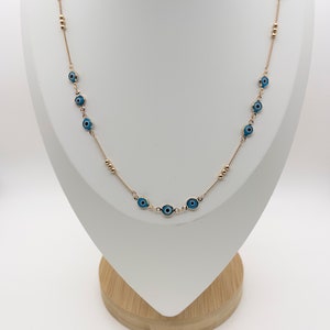 18k Gold Filled Evil Eye Necklace: Lucky Charm Jewelry