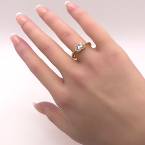 Gold Plated Heart Ring With Cubic Zirconia | Dainty Jewelry