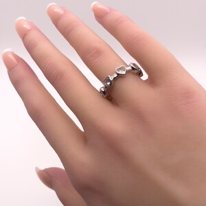 Silver Color Heart Ring | Adjustable Cubic Zirconia Ring