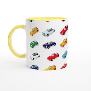 Seamless Colourful Cars Pattern, Print on Demand Coffee Mug,11oz Ceramic Mug with Colour Inside