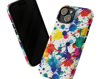 Colorful Splatter Paint iPhone Case: Protective Dual Layer Design