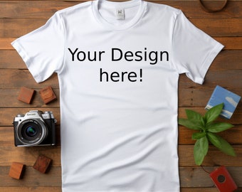 White Gildan T-Shirt Mockup Bundle, Apparel Template (Digital Download)